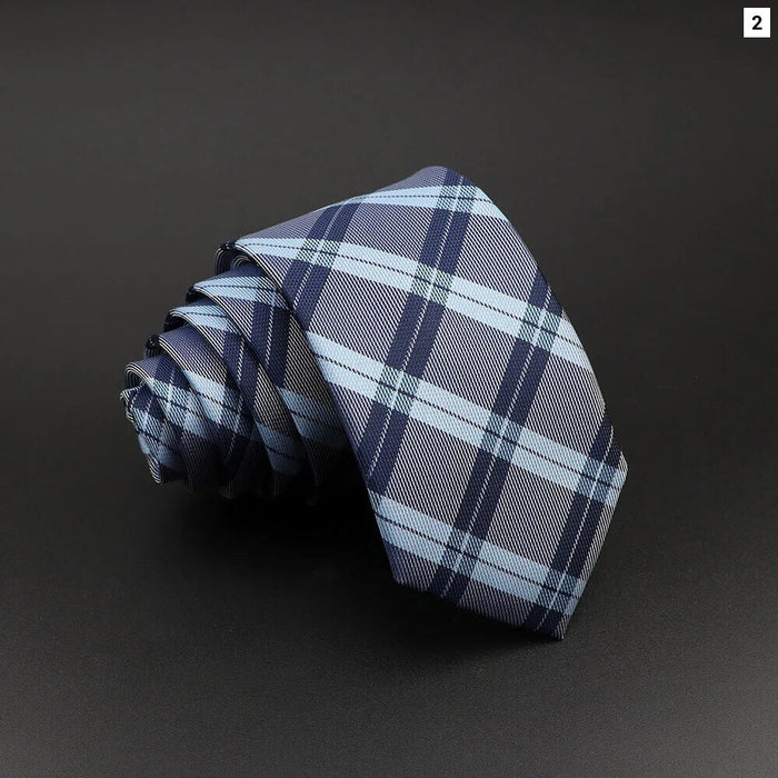 Classic Plaid Striped Tie For Weddings Business And Parties