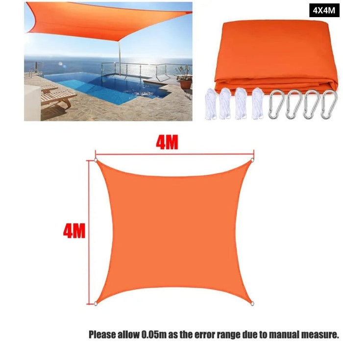 Orange All size Waterproof Sun Shade Sail Square Rectangle Triangle Garden Terrace Canopy Swim Shade Camp Hiking Yard Awnings