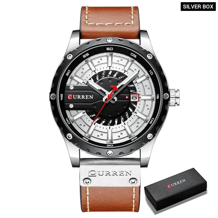 Casual Fashion Leather Chic Luminous Hands Quartz Men’s