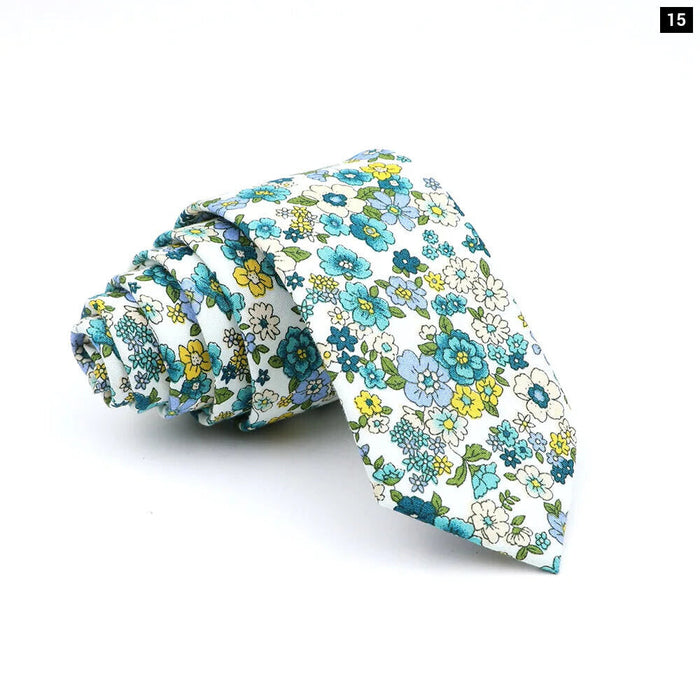 Floral Skinny Tie For Men Weddings And Parties