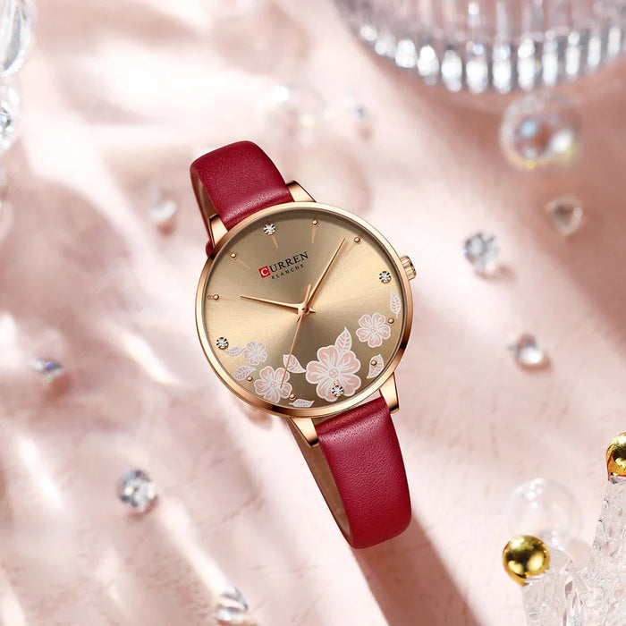 Elegant Leather Charming Design Quartz Wristwatches For Women