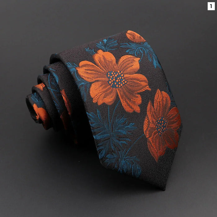 Floral Feather Tie For Weddings And Daily Wear