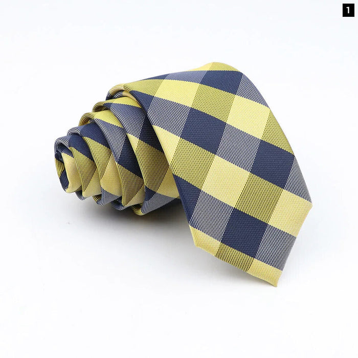 Classic Jacquard Plaid Neck Tie 6Cm Width