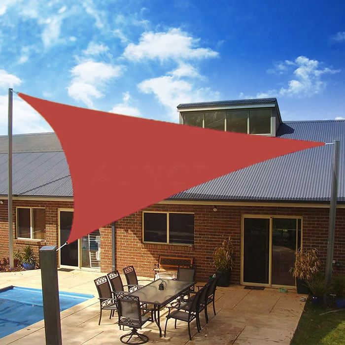 Rust Red 300D Triangle Patio Shade Sail Waterproof Awning Outdoor Sun Shelter Garden Pool Shade