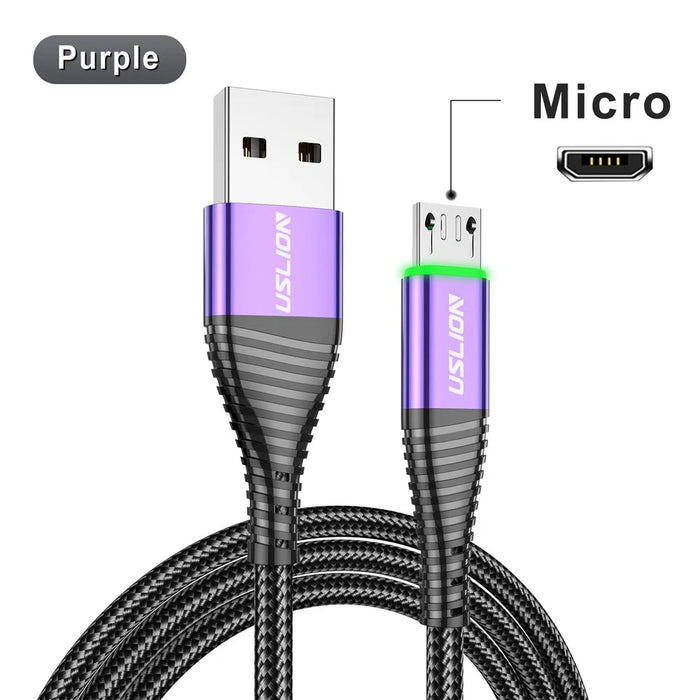 3A Fast Charging Micro Usb Cable For Samsung Xiaomi Android