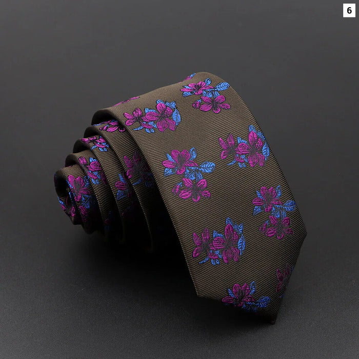 Floral Jacquard Necktie Classic Luxury For Business And Weddings