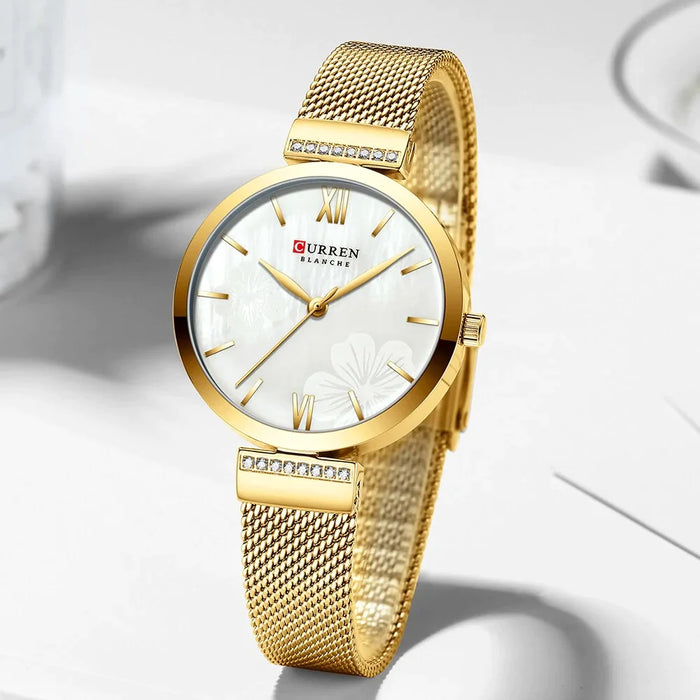 Women'S Dress Watches Ladies Quartz Watch Stainless Steel Mesh Wristwatch Beautiful Clock