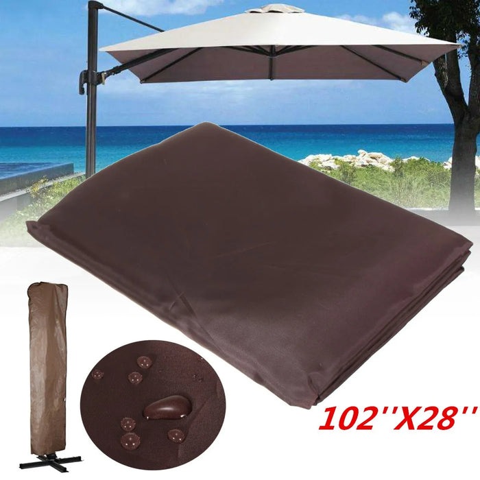 Garden Patio Umbrella Rain Cover Waterproof Polyester Canopy Protective Cover Bag Outdoor Rain Gear Accessories