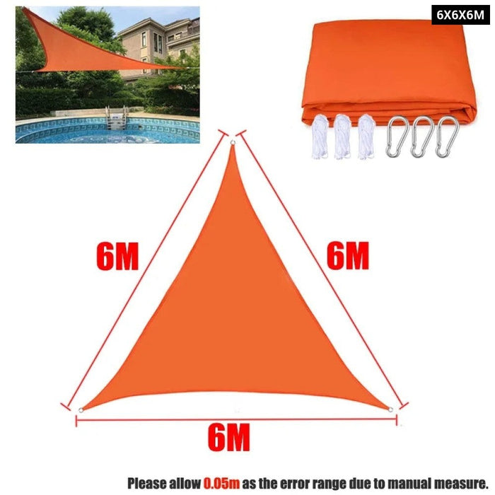 Orange All size Waterproof Sun Shade Sail Square Rectangle Triangle Garden Terrace Canopy Swim Shade Camp Hiking Yard Awnings