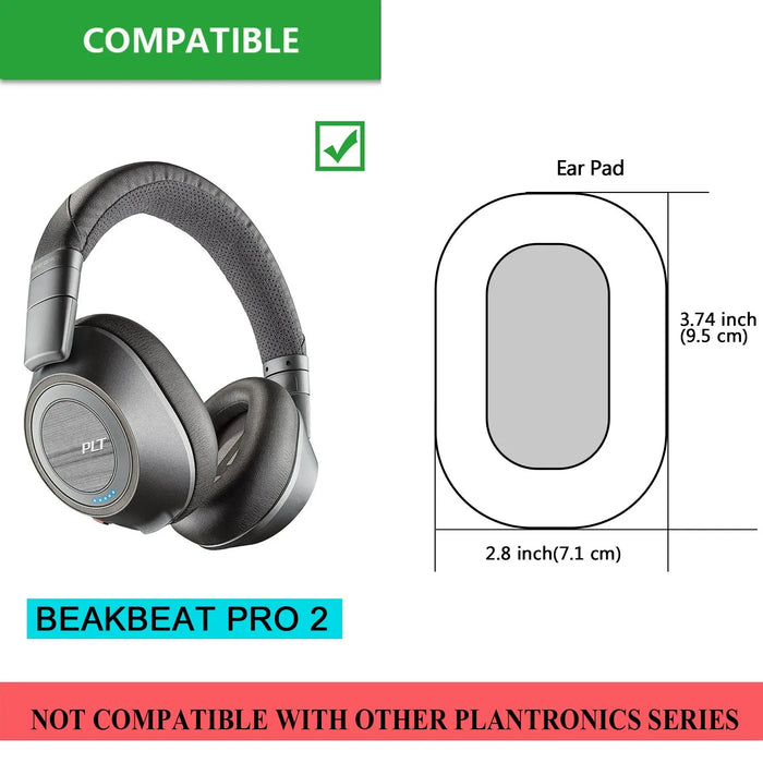 Pack Of 2 Earpad Cushions For Plantronics Backbeat Pro 2 Headphones