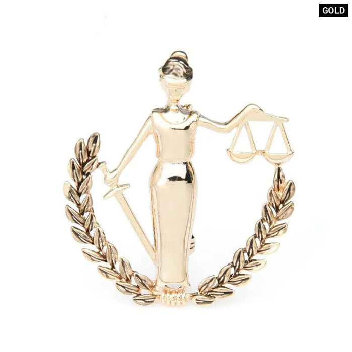 Gold Libra Constellation Brooch Metal Pin