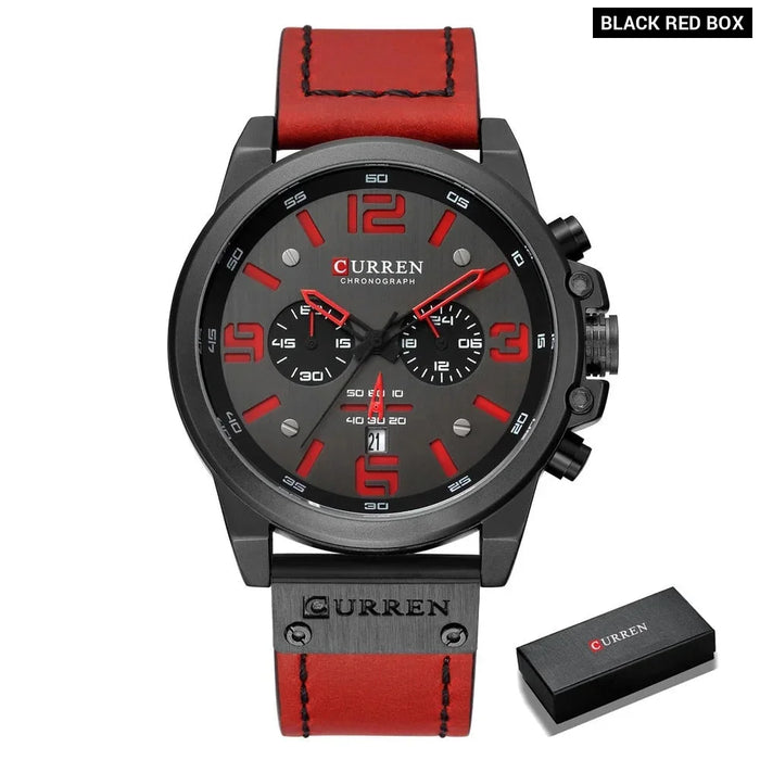 Newest Men Watches Quartz Mens Wristwatches Leather Military Date Male Clock