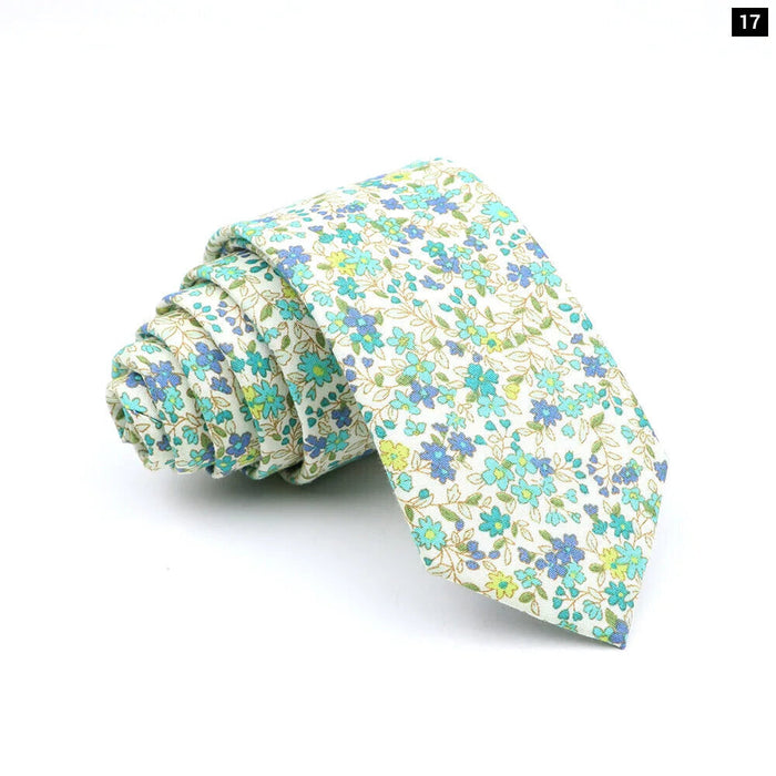 Floral Skinny Tie For Men Weddings And Parties