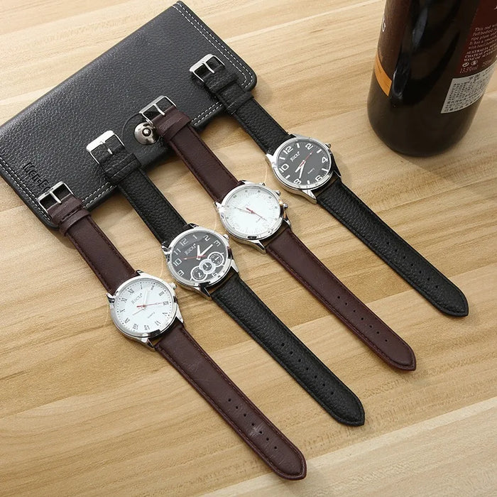 Mens Sunglasses Pen Keychain Quartz Wrist Watch Four-Piece Set With Box