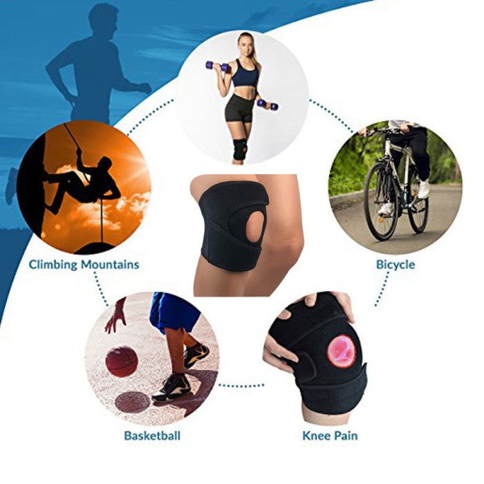 1Pc Adjustable Anti-Slip Open-Patella Stabilizer Knee Brace For Outdoor Sports