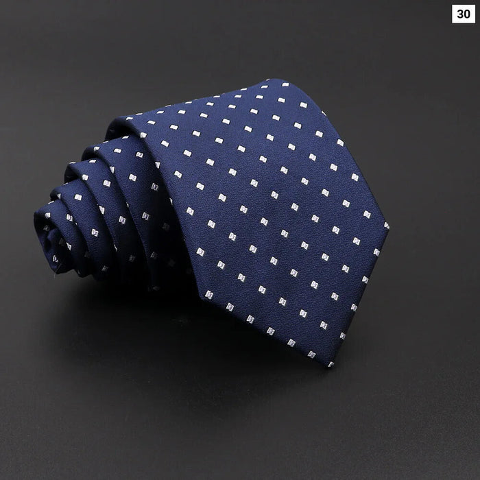 Classic Dots Neck Ties Red Blue 8Cm For Mens Business And Wedding Attire