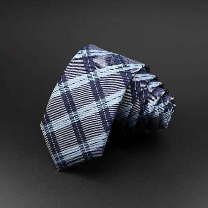 Classic Plaid Striped Tie For Weddings Business And Parties