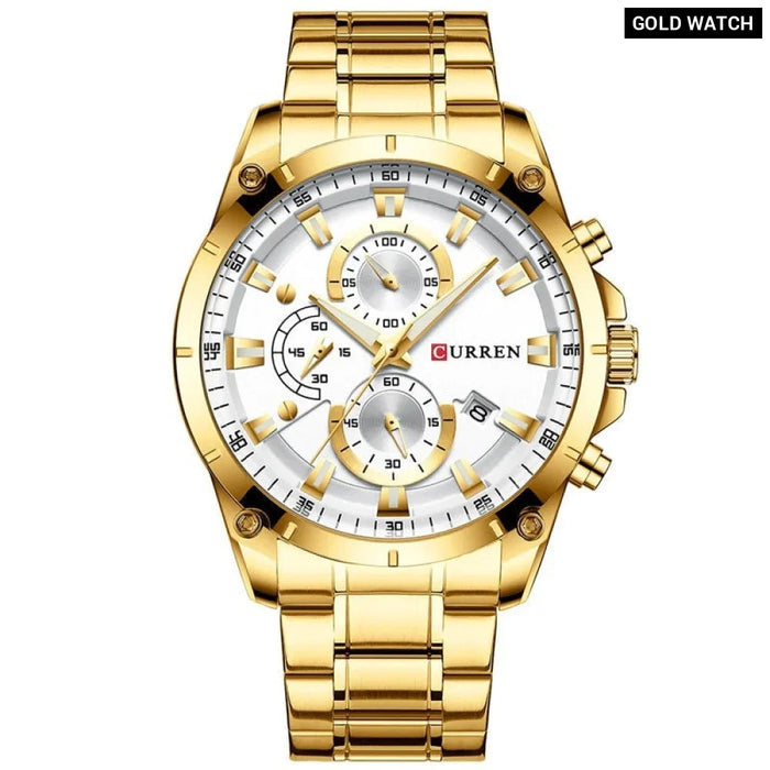 Gold Watches Men’s Quartz Wristwatch Fashion Sport