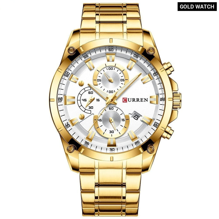 Creative Design Watches Men Luxury Casual Quartz Wristwatch with Stainless Steel Chronograph Sport Watch Male Clock