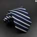 Silk Tie 8.5cm Striped Necktie For Men Grey Pink Blue