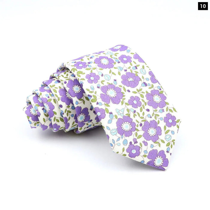 Floral Skinny Tie For Men Weddings And Parties