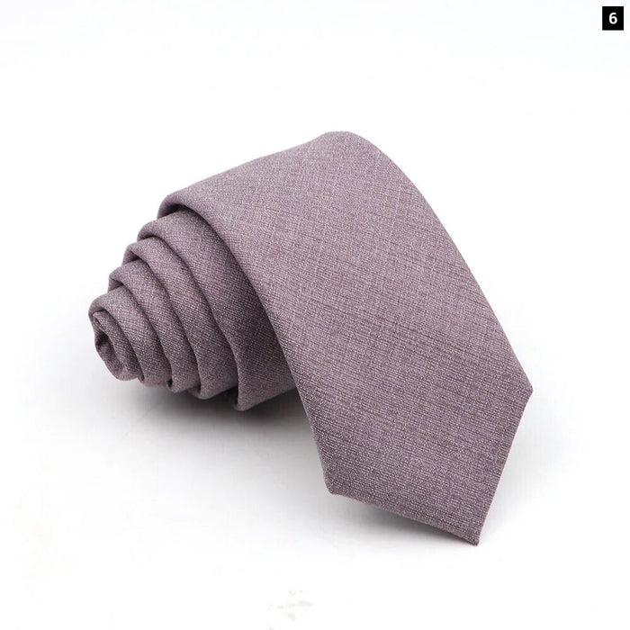 Mens Skinny Tie Wrinkle-Free Wedding Necktie In Pink Blue Or Grey