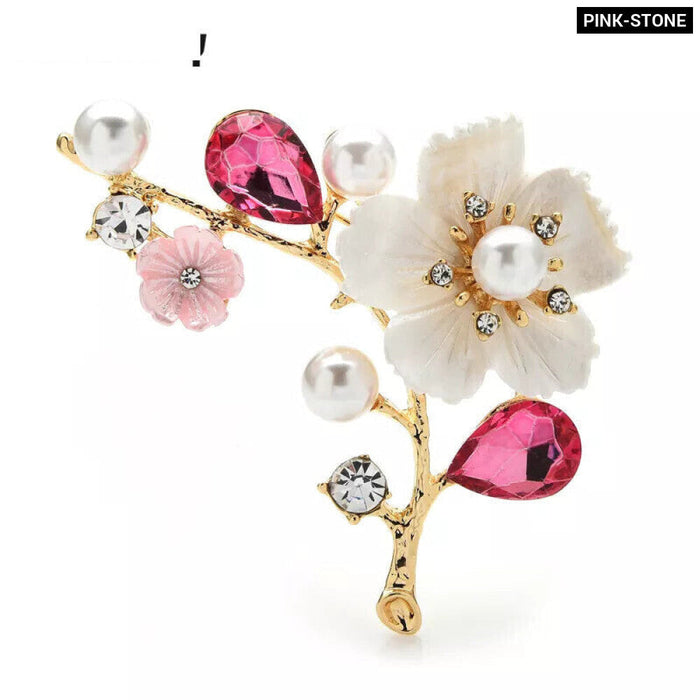 Shell Plum Blossom Brooch