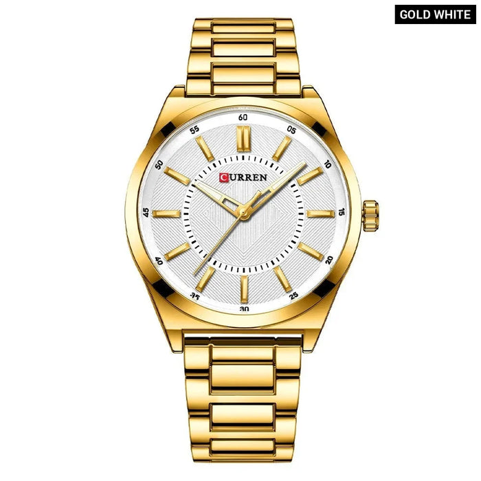 Business Stainless Steel Band Quartz Wristwatch