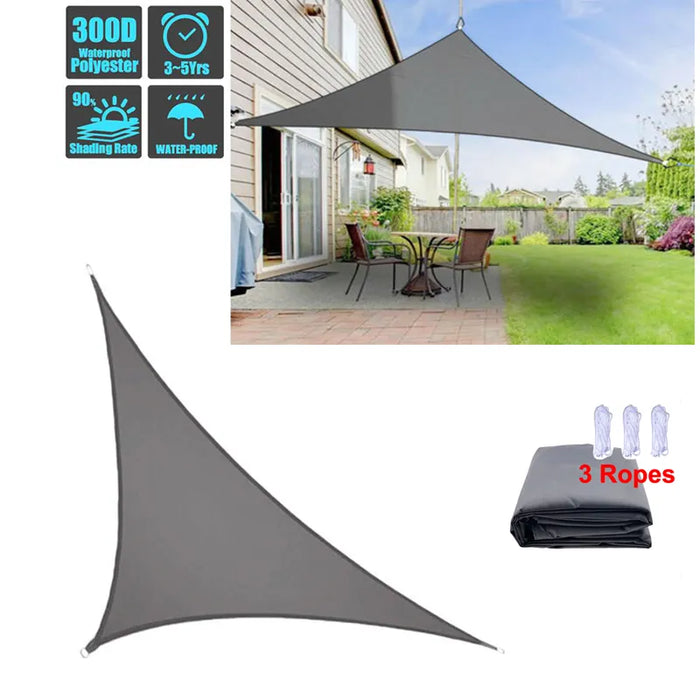 300D Dark Grey Waterproof Oxford Garden Awnings Shade Sail Right Triangle Sunshade Uv Protection Outdoor Camping