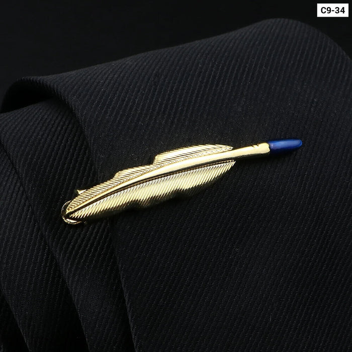 Mens Tie Clips 28 Designs Car Saxophone Glasses Feather Shape Wholesale Retail Arrow Clip