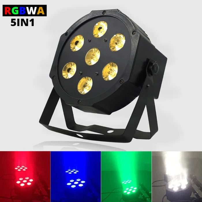 7*18W RGBWA UV 6IN1 LED DMX Par Lights DJ Disco Party Stage Lighting Effect Holiday Xmas Wedding Wash with Remote Control