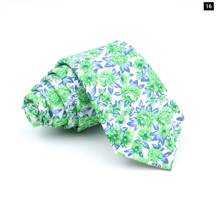 Floral Skinny Tie For Men Weddings And Parties