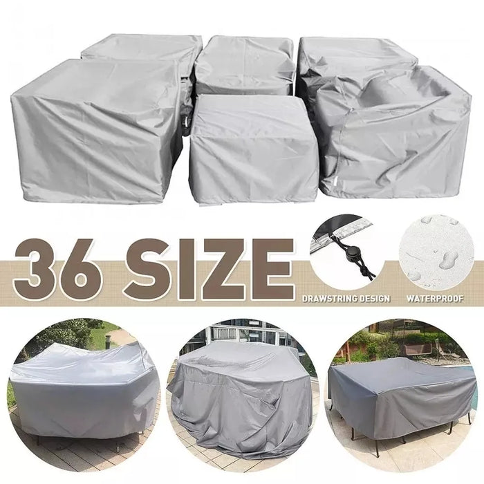 32 Sizes Furniture Cover Waterproof Outdoor Garden Patio Beach Sofa Chair Table Black silverCovers Rain Protection Cover