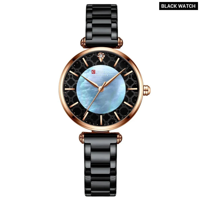 Elegant Thin Quartz Stainless Steel Wristwatch For Women