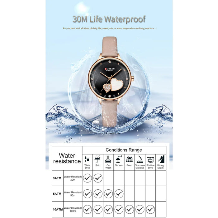 Elegant Leather Fashion Rhinestone Quartz Wristwatch For Women