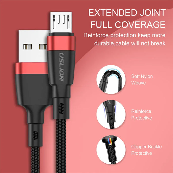 3A Fast Charge Usb Micro Cable For Samsung Xiaomi Android 3M