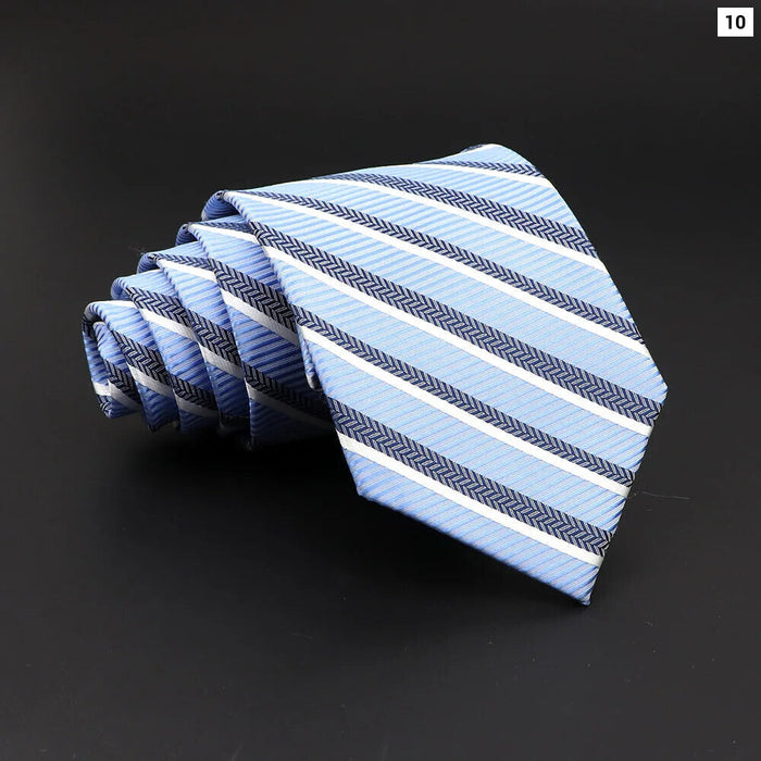 Mens Jacquard Striped Tie For Business Weddings And Daily Wear