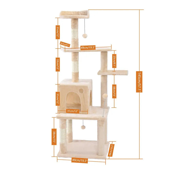 Multi Level Cat Tree Condo Toys Nest