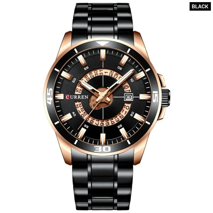 Stainless Steel Quartz Male Wristwatch With Date