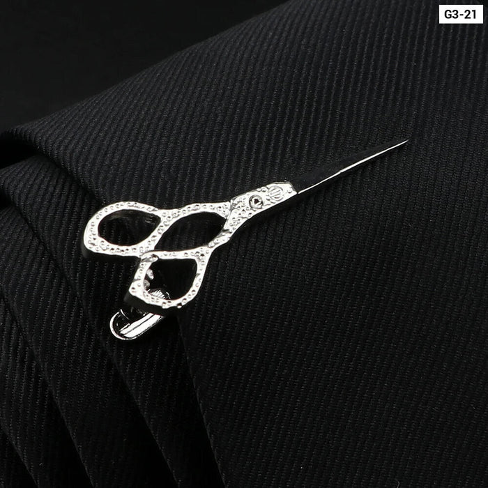 Mens Alloy Tie Clips 27 Designs Scissors Fish Bone Beard Wing Animal Wedding Party Jewelry Pin