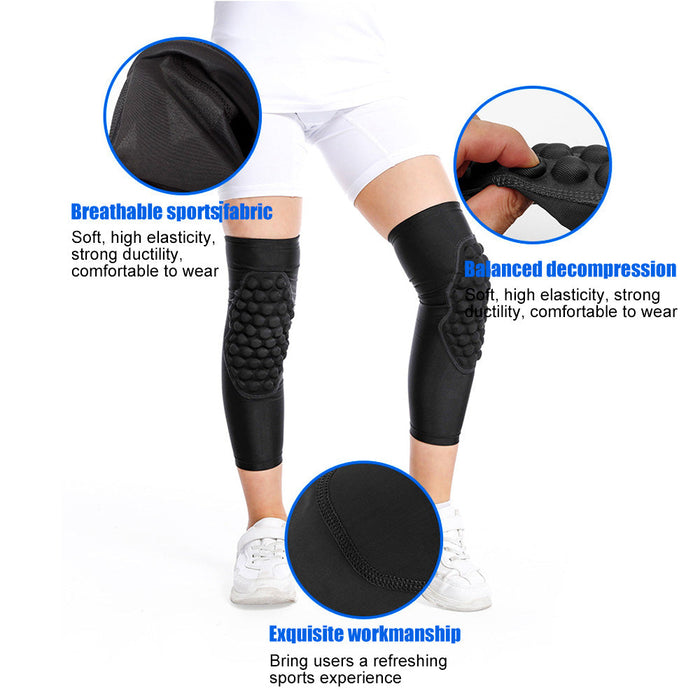 1 Pair EVA Anti-collision Leg Protector Knee Pads For Outdoor Sports Basketball Football