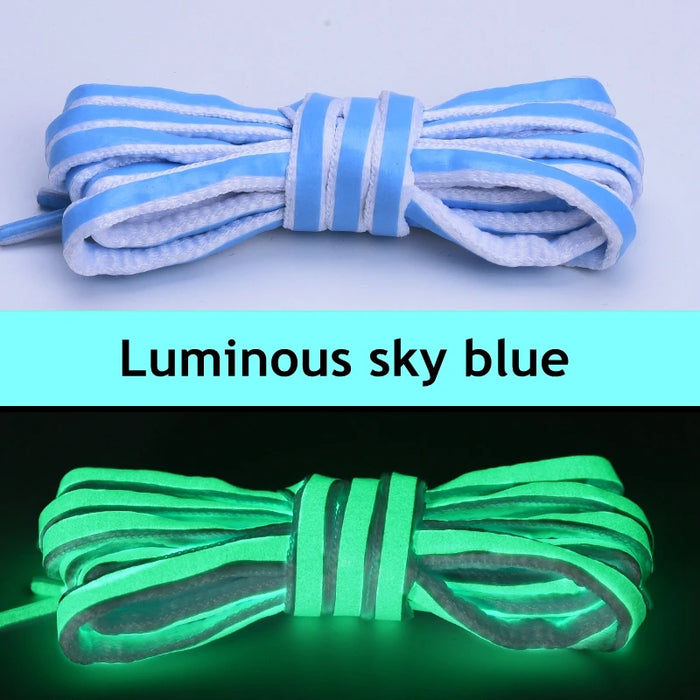 1Pair Semicircle Reflective Luminous Laser Sequin Shoe Laces 100/120/140Cm Length