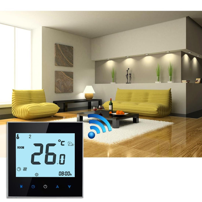 Wifi Touch Thermostat For Heating 16A Load Lcd Display Sensor Clock Temp Week