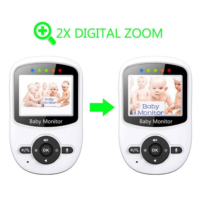 2.4 Inch Lcd 2.4Ghz Wireless Surveillance Camera Baby Monitor With 8-Ir Led Night Vision Two Way Voice Talk White