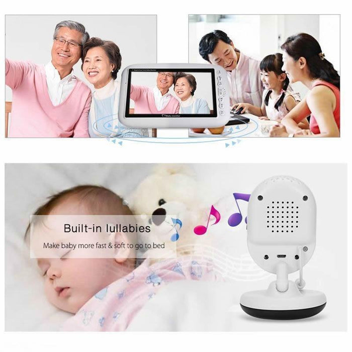 2.4 Inch Lcd 2.4Ghz Wireless Surveillance Camera Baby Monitor With 7-Ir Led Night Vision Two Way Voice Talk White