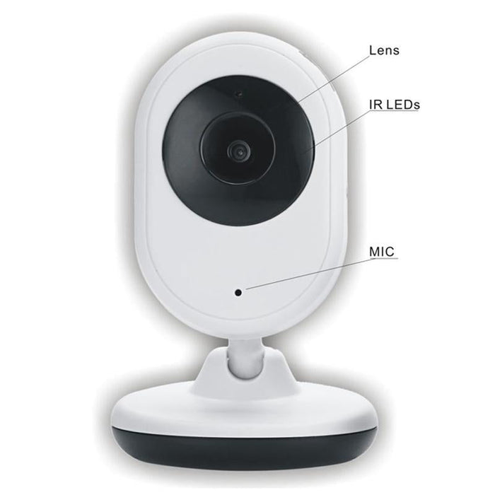 2.4 Inch Lcd 2.4Ghz Wireless Surveillance Camera Baby Monitor With 7-Ir Led Night Vision Two Way Voice Talk White