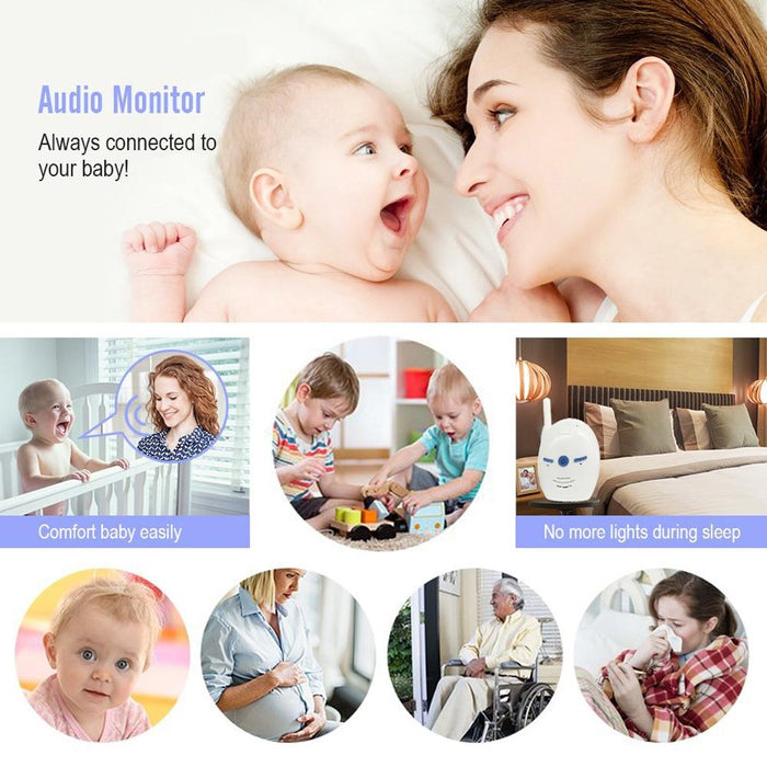 2.4Ghz Wireless Digital Audio Baby Monitor Two Way Voice Talk White