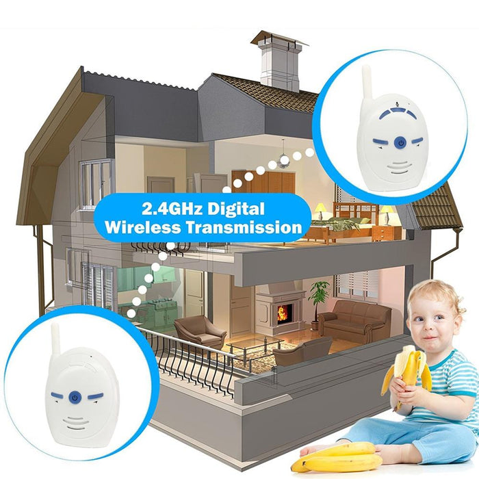 2.4Ghz Wireless Digital Audio Baby Monitor Two Way Voice Talk White