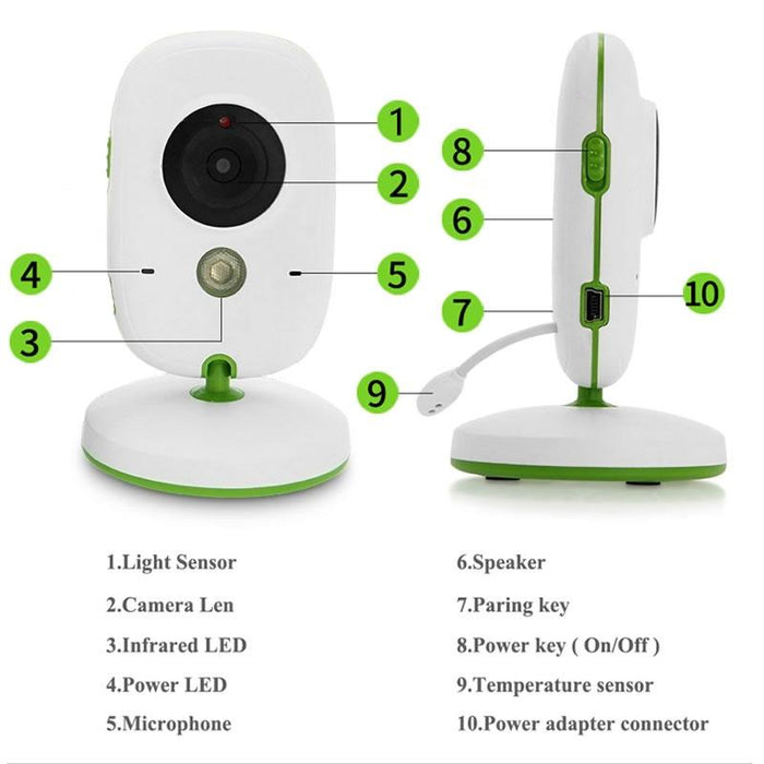 2.4 Inch Lcd 2.4Ghz Wireless Surveillance Camera Baby Monitor Support Two Way Talk Back Night Vision