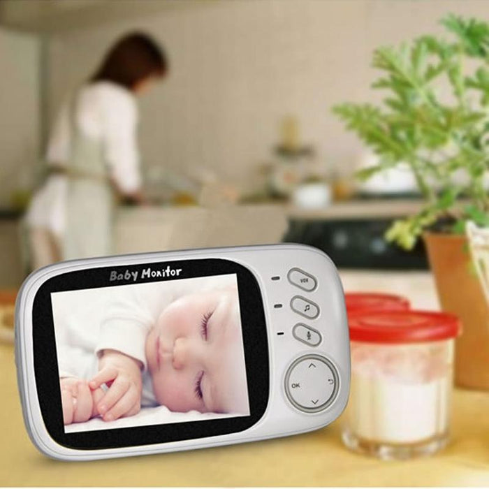 Vb603 3.2 Inch Lcd 2.4Ghz Wireless Surveillance Camera Baby Monitor Support Two Way Talk Back Night Vision White